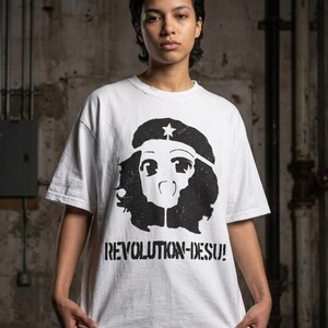 Revolution Desu Anime Meme Tee,Queer Radical Shirt, Leftist Meme Core Top, Y2K Grunge Anime Print, Alt Pride Clothing, Kawaii Punk image 8