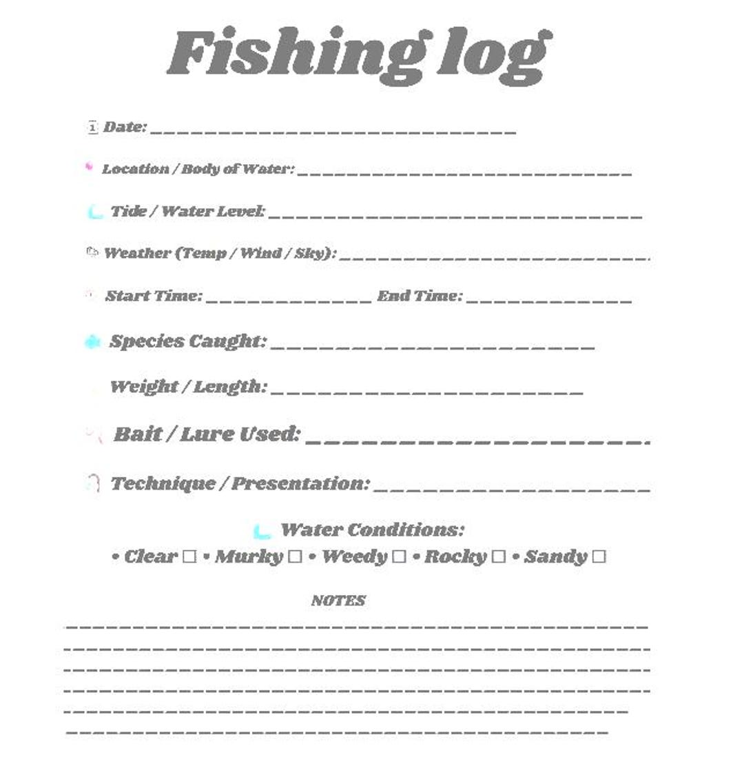 Alberta Game Fish Checklist.pdf Fishing Trip Planner and Log | Printable Fishing Trip Organizer ...