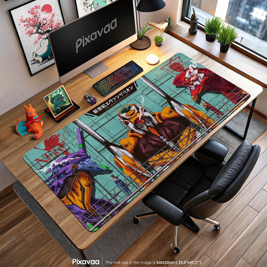 Evangelion EVA Unit Desk Mat – Neon Genesis Mecha Mouse Pad, NERV