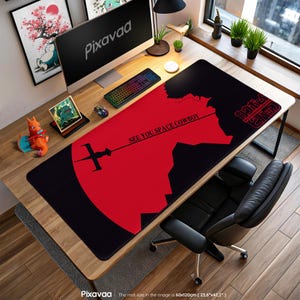 Cowboy Bebop See You Space Cowboy Mouse Pad - Red Sunset Anime Desk Mat, Swordfish II Gaming Pad, Retro Otaku Gift