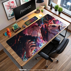 Sukuna Cursed Flame Mouse Pad - Jujutsu Kaisen King of Curses Art, Anime Desk Mat for Fans, Dark Aesthetic Gaming Gift