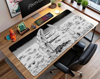 Chainsaw Man Manga Panel Mouse Pad - Dark Devil Hunter Art Desk Mat, CSM Aesthetic Gaming Pad, Anime Gift