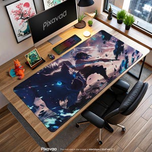 Inosuke Beast Breathing Mouse Pad - Demon Slayer Boar Mask Warrior Art, Anime Gaming Desk Mat, Kimetsu no Yaiba Gift