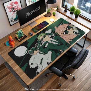 Spy x Family musmatta - Loid Yor Anya Bond i kostymer Anime skrivbordsmatta, cool spionutrustningsdekor, presentset för hemlig agent