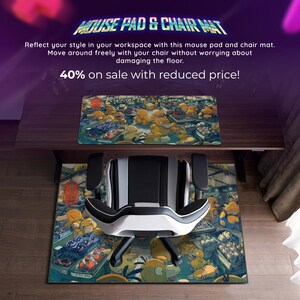 Psyduck Night Market Mouse Pad - Funny Urban Pokémon Street Art, Kanto Duck Chaos Design, Anime Gaming Desk Mat Gift