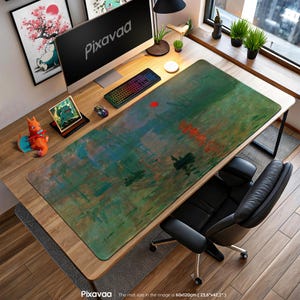 Claude Monet Sunrise Mouse Pad – Impressionist Art Desk Mat, Fine Art Gaming Pad, Classic Decor Gift for Art Lovers
