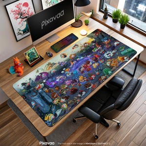 Poro Celebration Mouse Pad - League of Legends Chibi Champions Gaming Desk Mat, LoL Themed Anime Gift