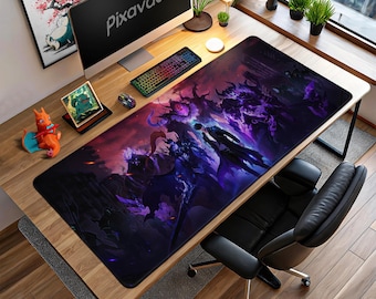 Alfombrilla de ratón Solo Leveling – Sung Jin-Woo con arte del Ejército de las Sombras, alfombrilla de escritorio de anime, decoración de Dungeon Hunter, regalo de juegos otaku