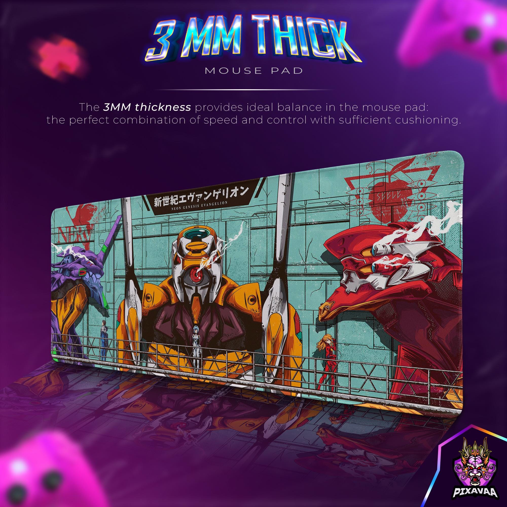 Evangelion EVA Unit Desk Mat – Neon Genesis Mecha Mouse Pad, NERV