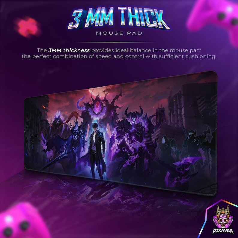 Solo Leveling Mouse Pad – Sung Jin-Woo with Shadow Army Art, Anime Desk Mat, Dungeon Hunter Decor, Otaku Gaming Gift
