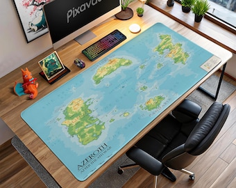 Azeroth After the 4th War Mouse Pad – WoW Pastel World Map Desk Mat, Clean Fantasy Decor, Warcraft Gamer Gift Setup