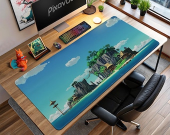 Outset Island Mouse Pad - Zelda Wind Waker Ocean View Gaming Desk Mat, Tropical Gamer Gift, Hyrule Decor