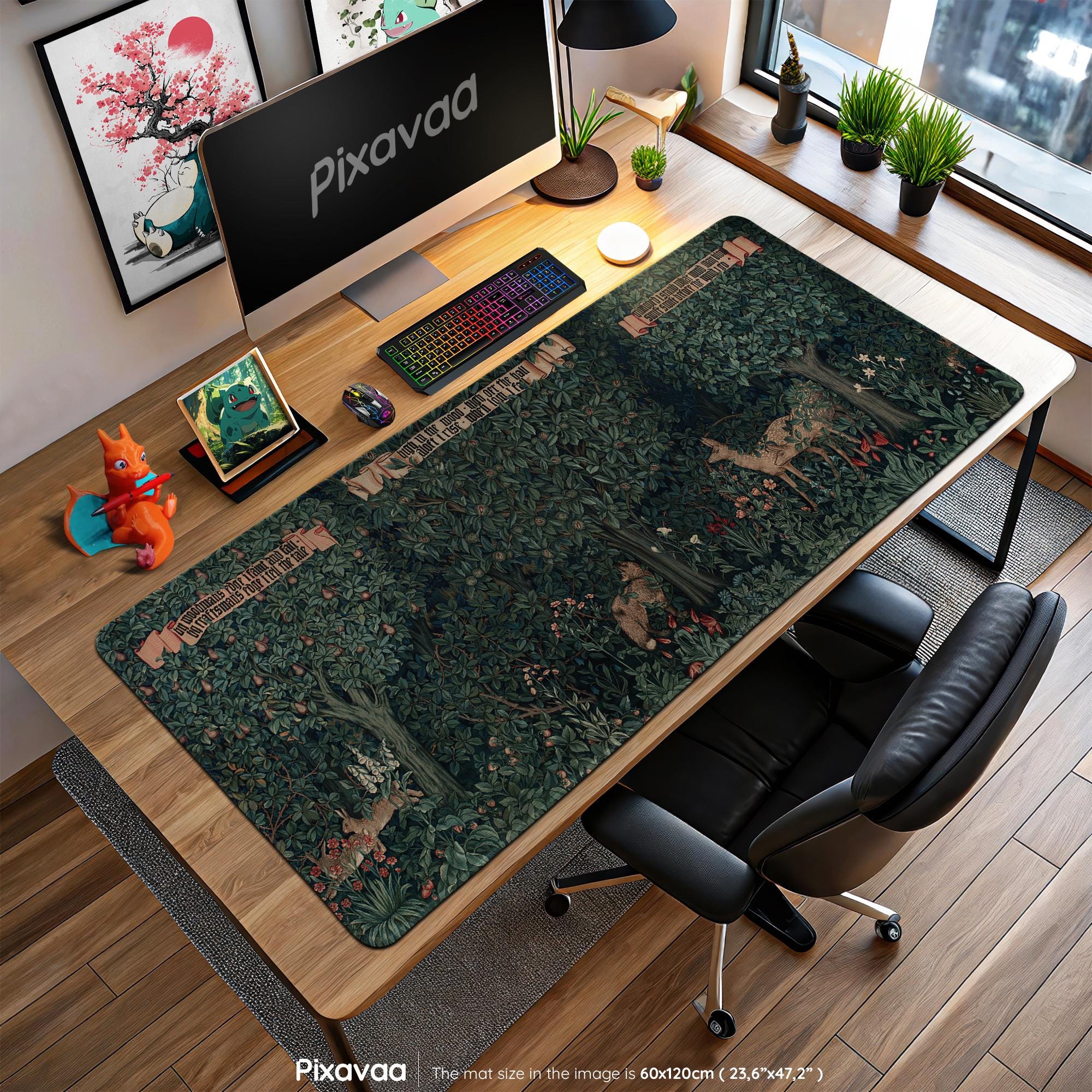 Tappetino Per Mouse Rosa Astratto – Grande 80x30 Cm, Antiscivolo, Bordi Cuciti, Impermeabile, Per Scrivania