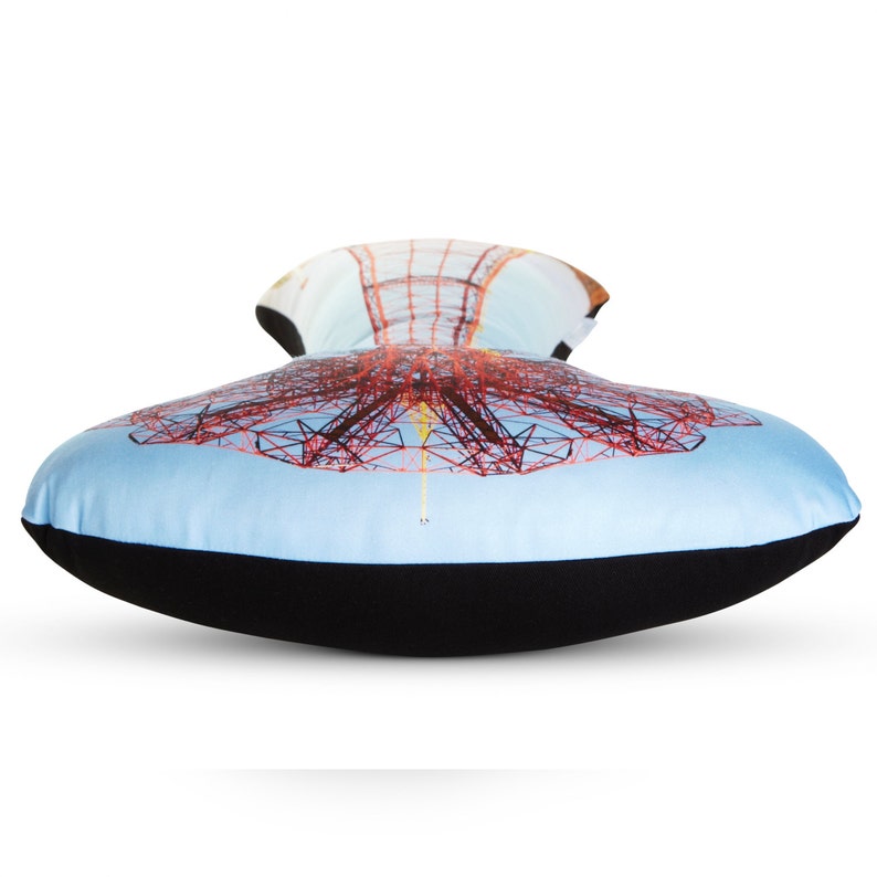 Parachute Jump Printed Pillow Coney Island Parachute Pillow Etsy