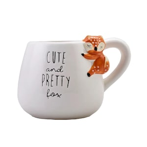 Animal Fox Mug 483ml – Cute White Stoneware Fox Cup | Dishwasher Safe | Lead-Free | Cozy Animal Mug Gift | Arventa Studio