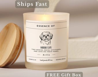 Shih Tzu Dog Mom Candle Gift, Cute Dog Lover Gift, Mothers Day Candle, Hand Poured Soy Candle, Pet Lover Home Decor Gift Idea, Dog Mama Gift