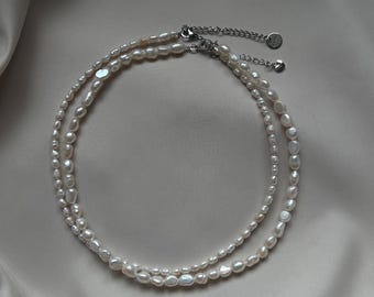 Handgemachte Süßwasserperle Choker, Benutzerdefinierte Länge, echte Perlen, Minimalistischer Schmuck, Geschenk für Sie
