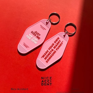 Motel Keychain: Retro Style Key Fob - Nice Accident Design