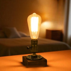 Industrial Iron Table Lamp | Retro Atmosphere Light for Dining Room, Bedroom, Living Room Decor, Bedroom Ambience, Home Decor
