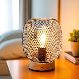 Dimmbare Touch Tischlampe | Wiederaufladbare Metall-LED-Nachttischleuchte für den Innenbereich und Außenbereich | Batteriebetriebenes Hochzeitspatio Dekor Geschenk