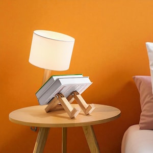 Nordic Wooden Art Table Lamp | Minimalist Creative Desk Light | Luxury Bedside Lamp for Bedroom Living Room Decor