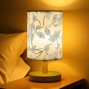 LED Square Table Lamp | Simple Style Dimmable Bedside Light with Fabric Lampshade | EU Plug Night Light for Bedroom Decor