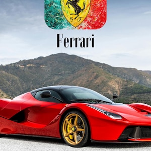 Ferrari Poster Digital download - Super Car poster - 4k Digital download poster - Ferrari Scenic poster - Minimalist Car Poster for him