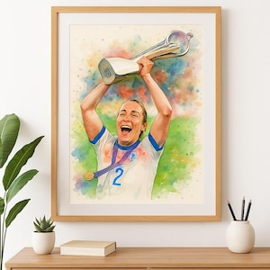 Pôster da Inglaterra para a Eurocopa Feminina de 2025 | Arte de parede sem moldura A1-A4 | Impressão de futebol da UEFA | Decoração de edição limitada