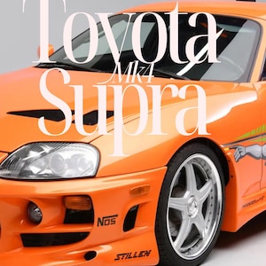 Toyota Supra MK4 Poster - Fast and Furious Art Print - JDM Car Wall Decor - 2JZ Engine Automotive Enthusiast Gift
