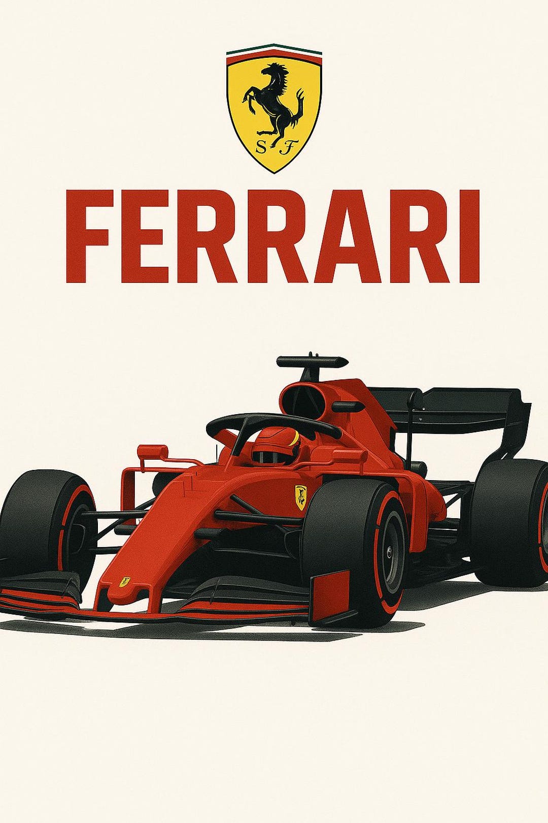 Ferrari F1 Racing Car Poster: High-definition Motorsport Wall Art ...
