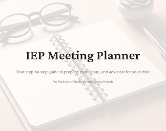 IEP Meeting Planner for Parents | Special Education Notes Organizer (Printable PDF)