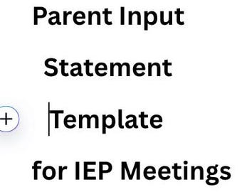 IEP Meeting Planner Bundle/Checklist/Parent Input Statement