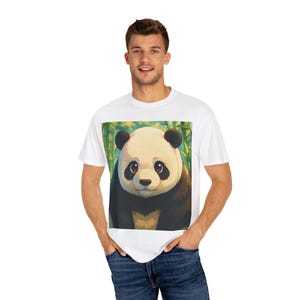 Joli t-shirt à motif panda, cadeau pour les amoureux des animaux, t-shirt respectueux de l&#39;environnement, design inspiré de la nature, parfait pour les anniversaires et les tenues décontractées