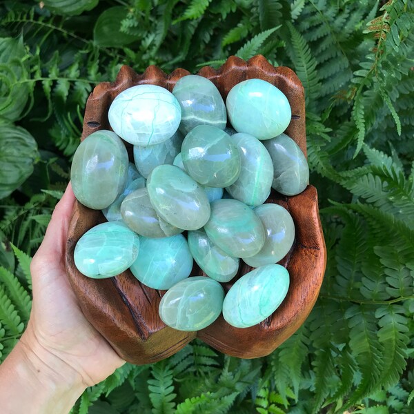 Enchanting Garnierite Palm Stones One (1) MEDIUM // Hand Picked! // For Honoring Divine Nature Within // Mother Earth Gaia Nature