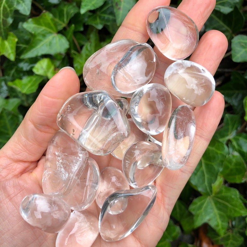 Water Clear Brazilian Quartz TUMBLES // CHOOSE Your Stones // Etsy
