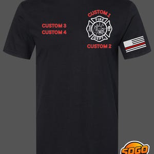 Custom Firefighter T-Shirt: Comfort Colors, Thin Red Line, Fire Department