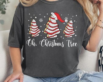 Comfort Colors Christmas Tree Cake Shirt, Oh Christmas Tree, Christmas Tree Cake, Christmas Tree Crew Neck, Cute Sweatshirt, Christmas
