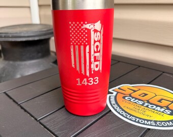 Vaso térmico personalizado para bomberos de 20 oz.