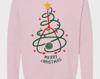 Sudadera navideña con estetoscopio y árbol de Navidad / Regalo médico navideño