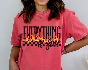 Todo está bien, camisa a cuadros de fuego, colores cómodos