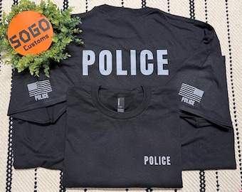 Polizei T-Shirt, Ersthelfer T-Shirt, Komfortfarben, Rundhals-Sweatshirt, Polizei T-Shirt, Abschlussgeschenk, Geschenk für ihn, dünne blaue Linie