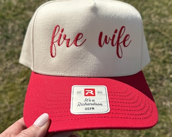 Sombrero bordado para esposa de bombero, regalo para esposa de bombero, primeros auxilios