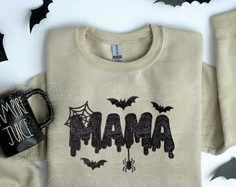 Sudadera bordada con purpurina "Spooky Mama"