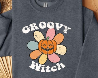 Groovy Witch Flower Halloween Shirt, Halloween Shirt, Halloween Sweatshirt, Fall Shirt, Cute Halloween Shirt, Pumpkin Shirt, Halloween Tee