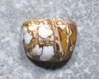 Wild Horse Magnesite Cabochon - Pretty Brown White Pendant Stone (24 x 19 x 7 mm)