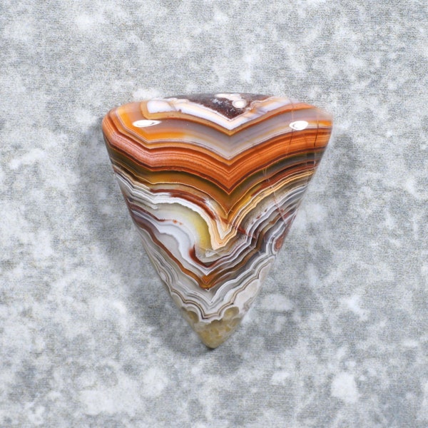 Red White Laguna Lace Agate Cabochon - Pretty Pendant Ring Stone (27 x 24 x 7 mm)