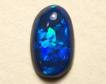 Australian Opal Doublet with Bright Blue Green Fire - 12 x 7 x 3 mm