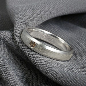 Champagne Diamond Ring in Sterling Silver