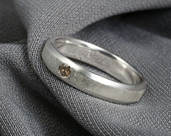 Champagne Diamond Ring in Sterling Silver