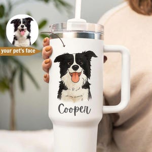 Custom Pet Portrait Tumbler: Personalized 40 oz Gift for Pet Lovers